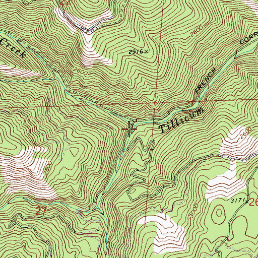 Topographic Map of Indian Creek, WA