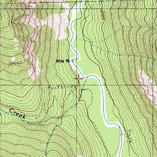 Topographic Map of Indian Creek, WA