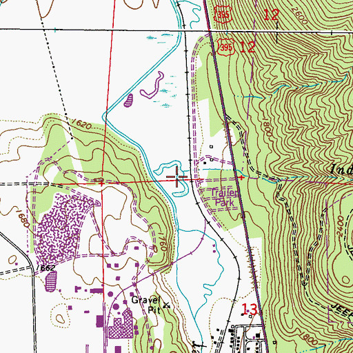 Topographic Map of Indian Creek, WA