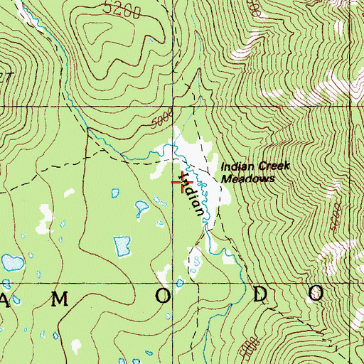 Topographic Map of Indian Creek Meadows, WA