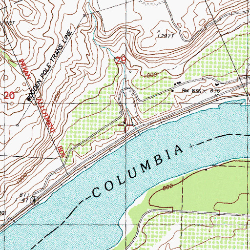 Topographic Map of Indian Dan Canyon, WA
