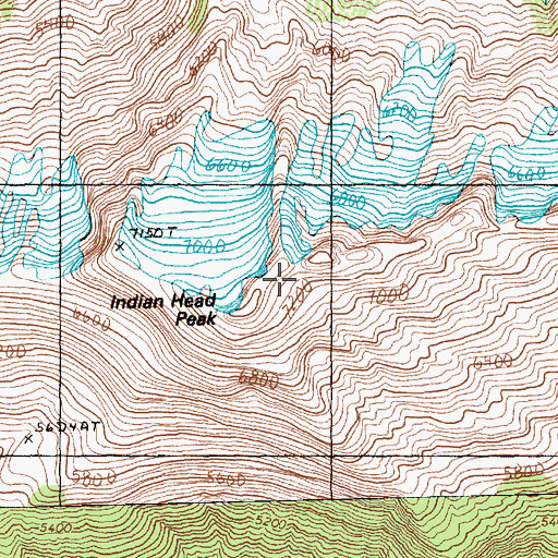 Topographic Map of Indian Head Peak, WA