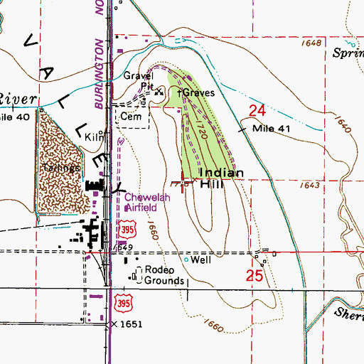 Topographic Map of Indian Hill, WA