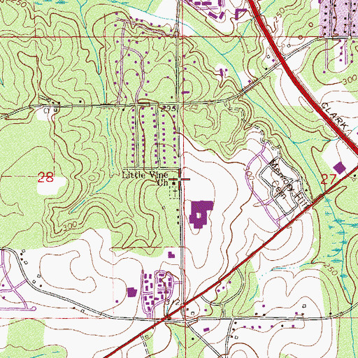 Topographic Map of Little Vine Primitive Baptist Church, AL