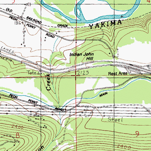 Topographic Map of Indian John Hill, WA