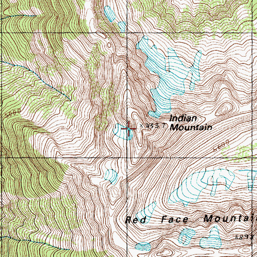 Topographic Map of Indian Mountain, WA