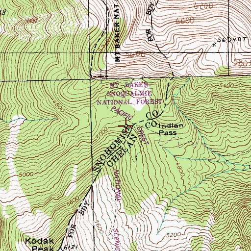 Topographic Map of Indian Pass, WA