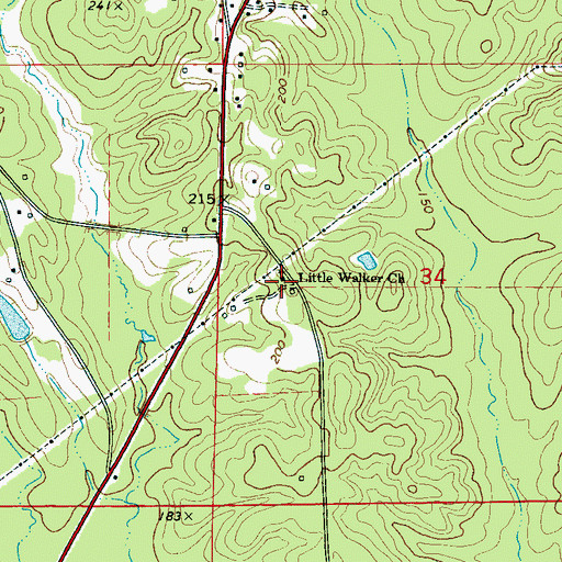 Topographic Map of Little Walker Christian Methodist Episcopal Church, AL