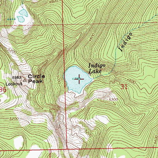 Topographic Map of Indigo Lake, WA