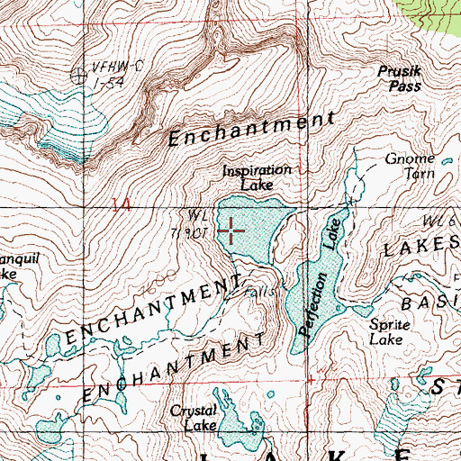 Topographic Map of Inspiration Lake, WA