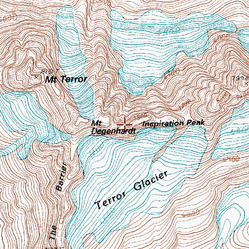 Topographic Map of Inspiration Peak, WA