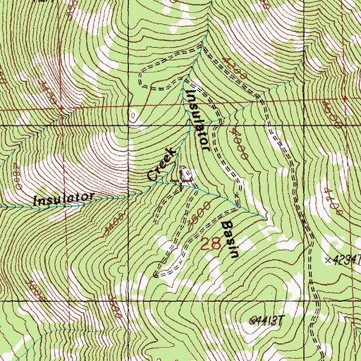 Topographic Map of Insulator Basin, WA