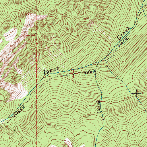 Topographic Map of Ipsut Creek Trail, WA