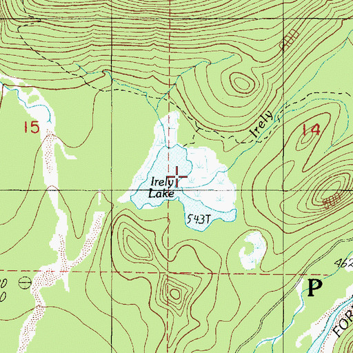Topographic Map of Irely Lake, WA