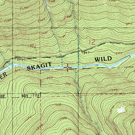 Topographic Map of Irene Creek, WA