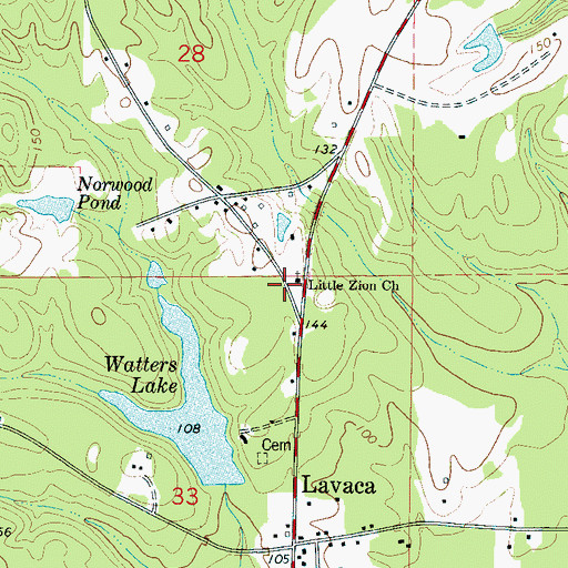 Topographic Map of Little Zion African Methodist Episcopal Zion Church, AL
