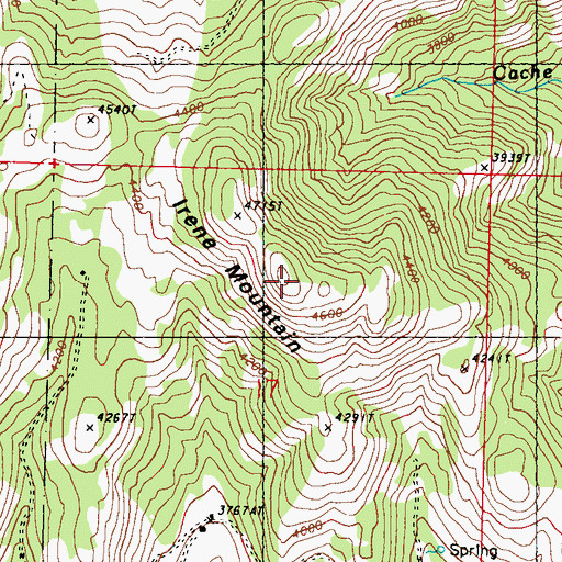 Topographic Map of Irene Mountain, WA