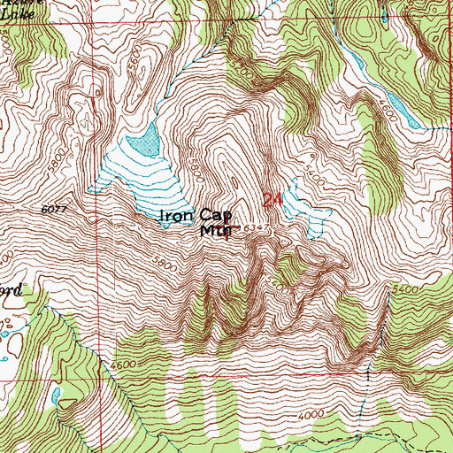 Topographic Map of Iron Cap Mountain, WA