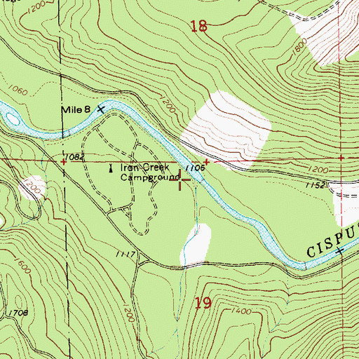 Topographic Map of Iron Creek, WA