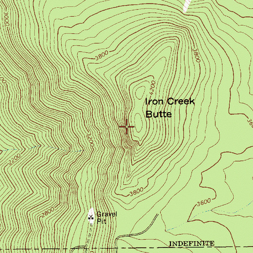Topographic Map of Iron Creek Butte, WA