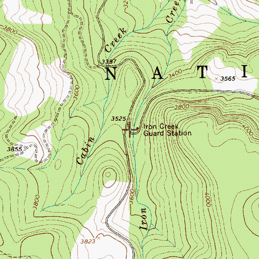 Topographic Map of Iron Creek Guard Station, WA