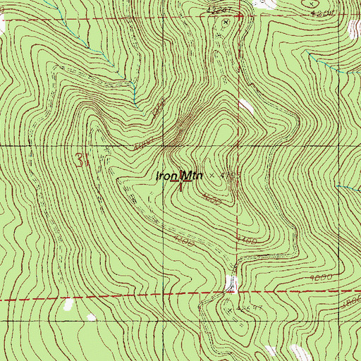 Topographic Map of Iron Mountain, WA
