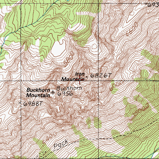 Topographic Map of Iron Mountain, WA