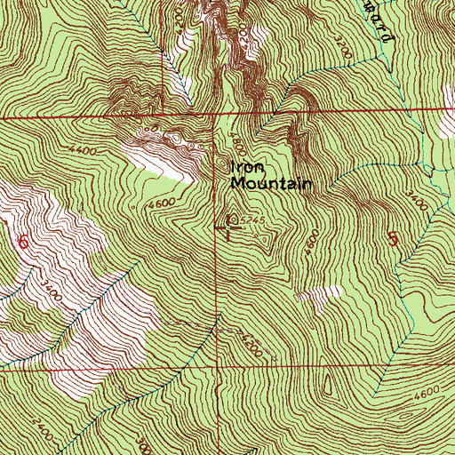 Topographic Map of Iron Mountain, WA