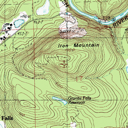 Topographic Map of Iron Mountain, WA