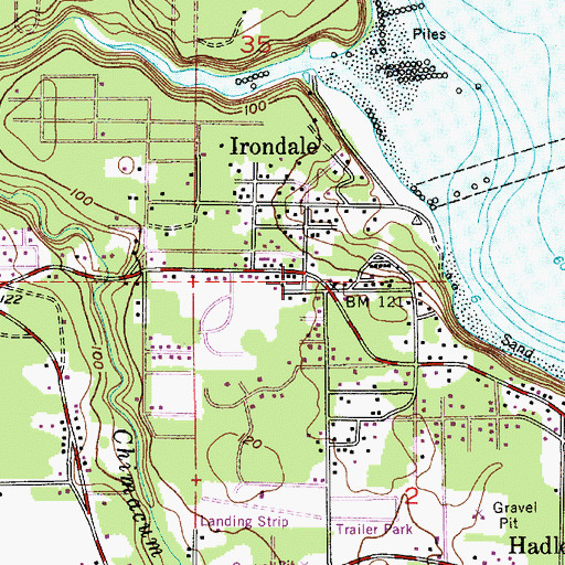 Topographic Map of Irondale, WA