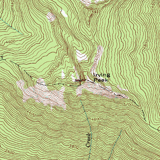 Topographic Map of Irving Peak, WA