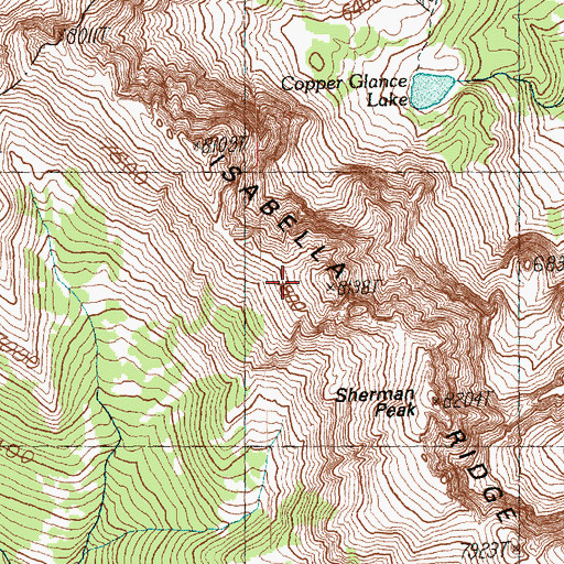 Topographic Map of Isabella Ridge, WA