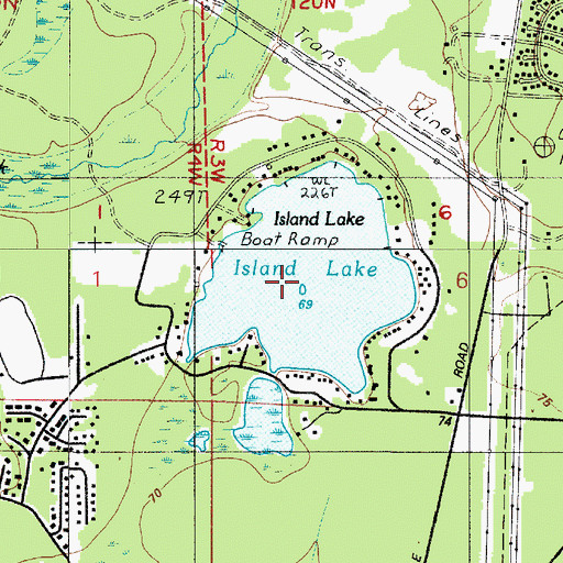Topographic Map of Island Lake, WA