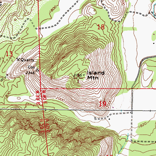 Topographic Map of Island Mountain, WA
