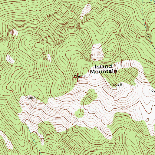 Topographic Map of Island Mountain, WA
