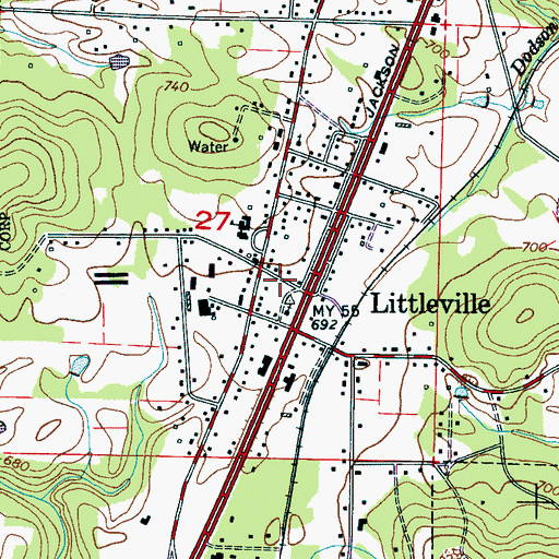 Topographic Map of Littleville, AL