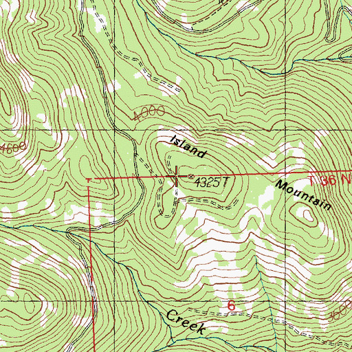 Topographic Map of Island Mountain, WA