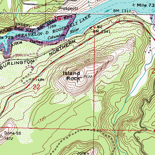 Topographic Map of Island Rock, WA