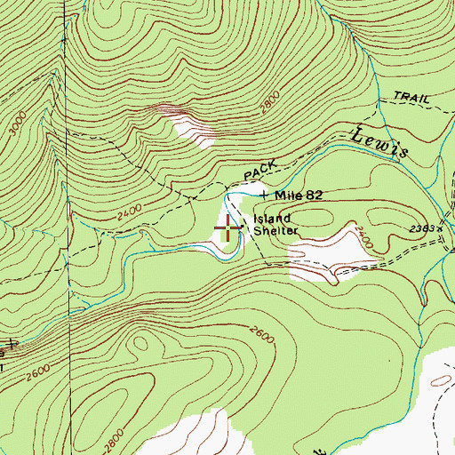 Topographic Map of Island Shelter, WA