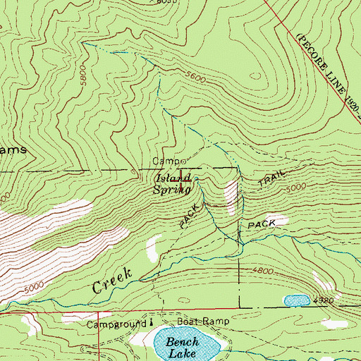 Topographic Map of Island Spring, WA