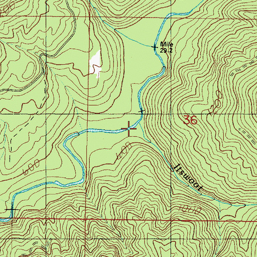 Topographic Map of Itswoot Creek, WA