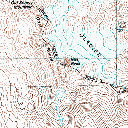 Topographic Map of Ives Peak, WA