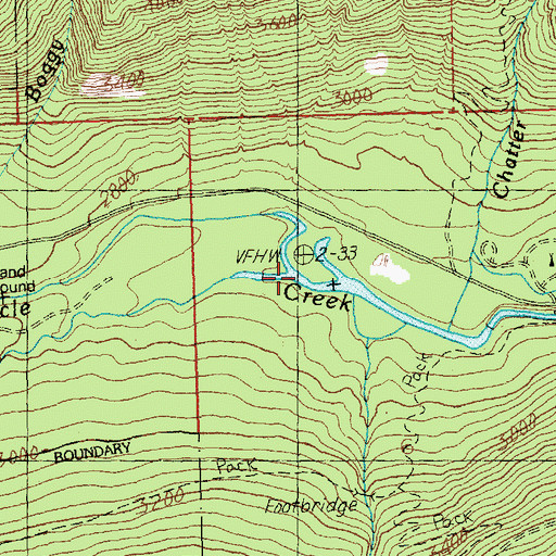 Topographic Map of Jack Creek, WA