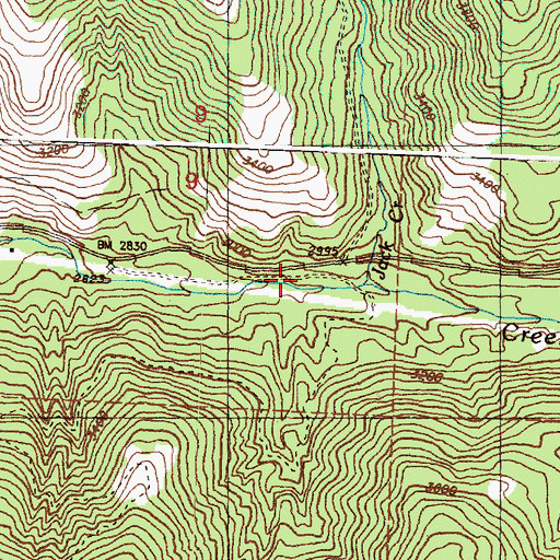 Topographic Map of Jack Creek, WA