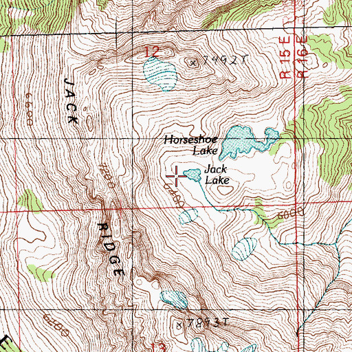 Topographic Map of Jack Lake, WA