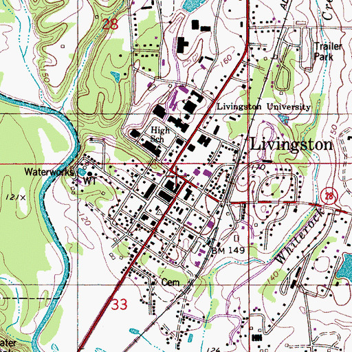 Topographic Map of Livingston, AL
