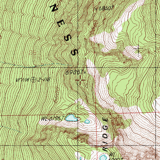 Topographic Map of Jack Ridge, WA