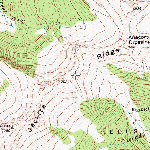 Topographic Map of Jackita Ridge, WA