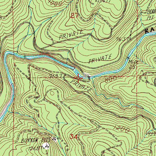 Topographic Map of Jacks Creek, WA