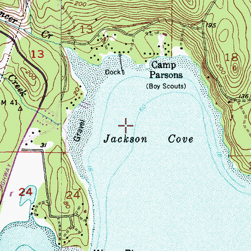 Topographic Map of Jackson Cove, WA
